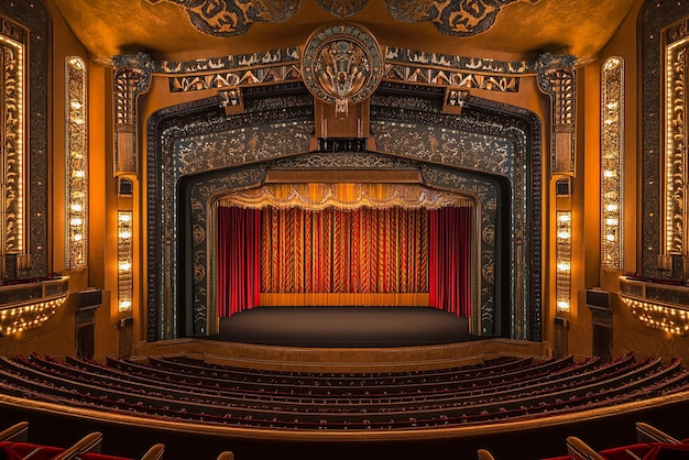 Grand Art Deco Theater with Intricate Details