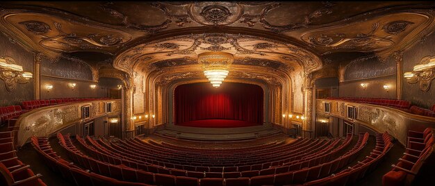 Grand Art Deco Theater with Intricate Details