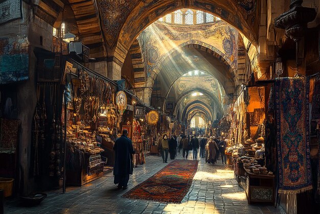 Photo the grand bazaars labyrinthine corridors in istanbul turkey