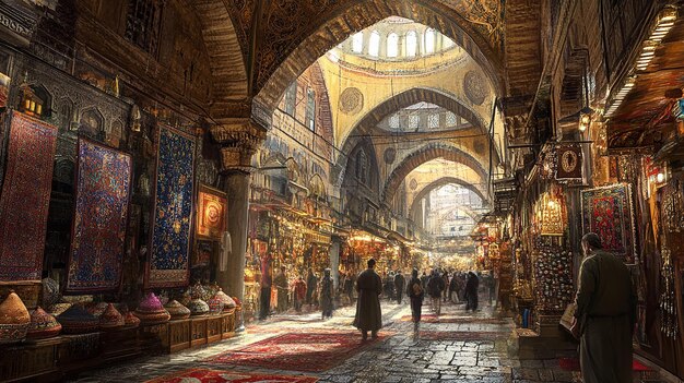 Photo the grand bazaars labyrinthine corridors in istanbul turkey