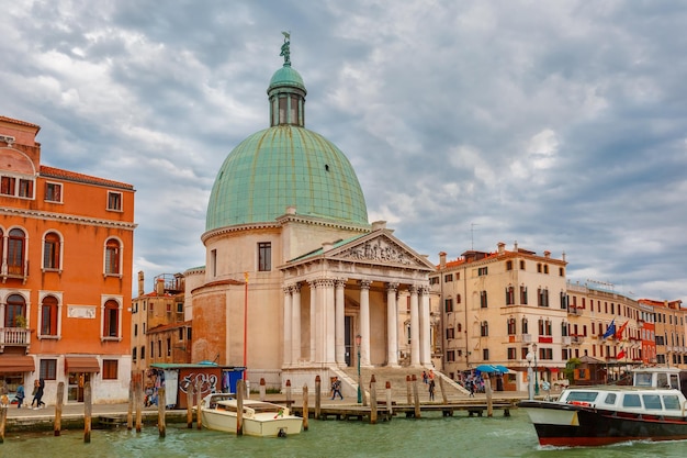 Grand Canal in cloudy day Venice Italy