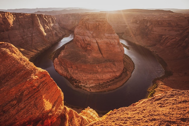 Grand canyon sunrise shot of horseshoe bend page arizona glen canyon on arizona horseshoe bend in pa