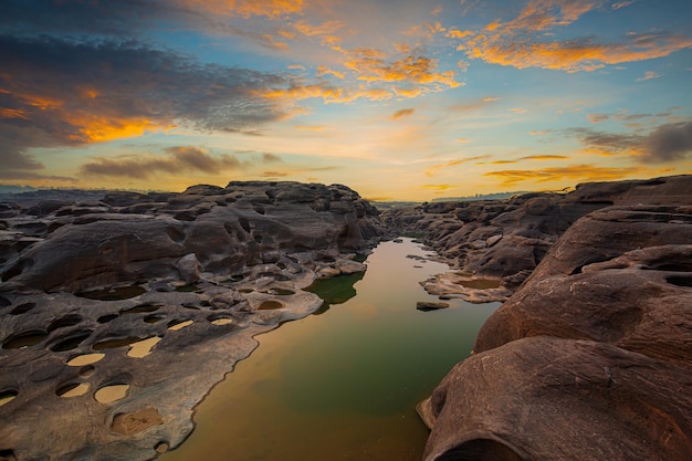 Grand Canyon in Thailand, Natural of rock canyon in Mekhong River, Hat Chom Dao or Chomdao Beach