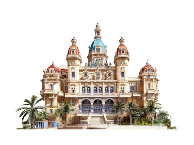 Grand Casino Monaco Monte Carlo isolated on a white background