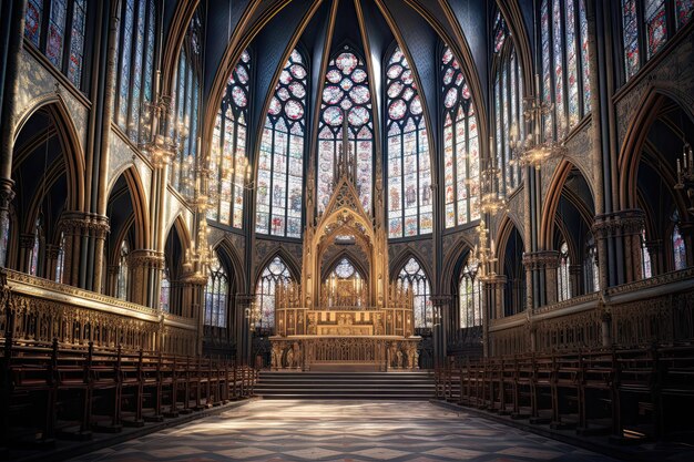 A grand and intricate Gothic cathedral generative ai