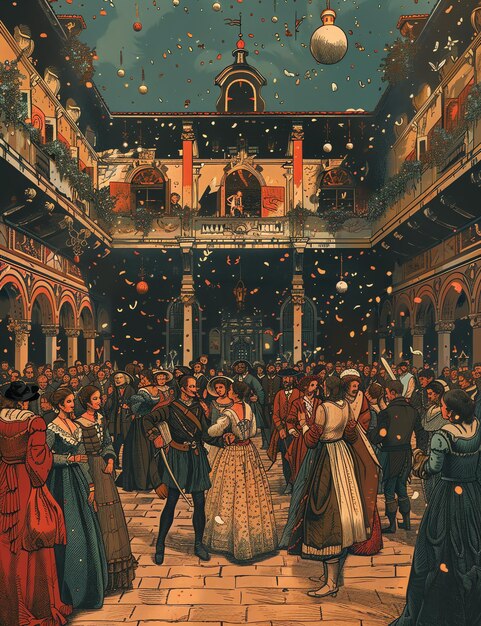 A grand medieval ballroom medival page Junk Journal