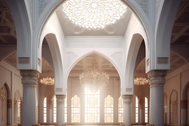 Grand Mosque Interior Modern Aesthetics