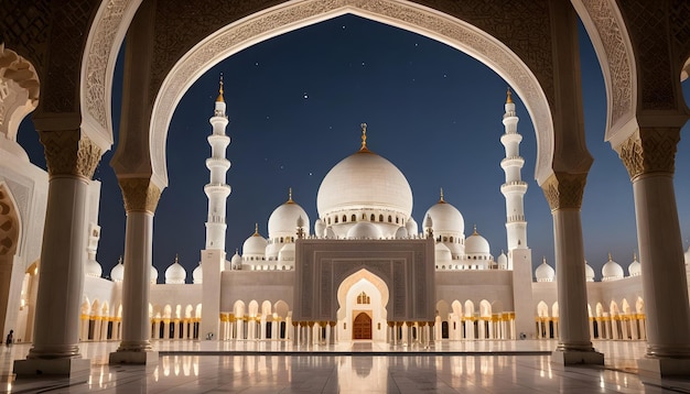 Grand Mosque at Night Abu Dhabi