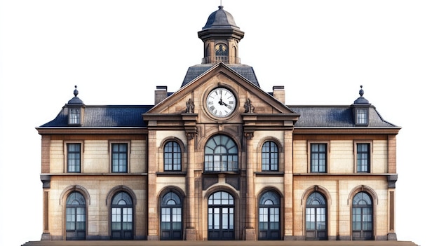 Photo a grand old building with a clock tower