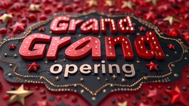 Photo grand opening sale poster sale banner design template