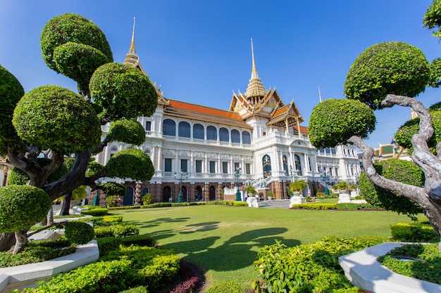 Grand palace, Wat pra kaew with blue sky, bangkok, Thailand