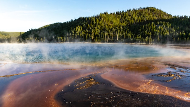 Grand Prismatic Spring in Yellowstone National Park USA