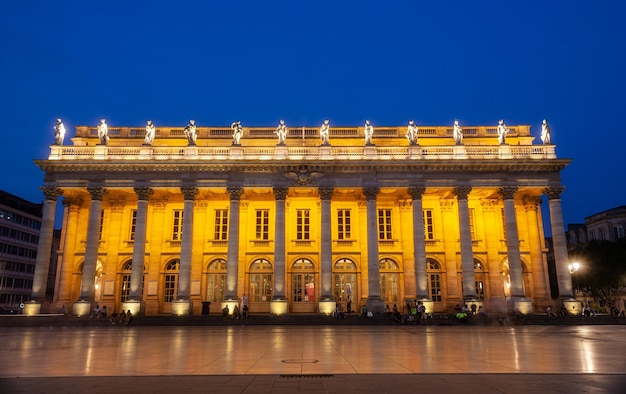 The Grand Theatre in Place de Comedie in the city of Bordeaux