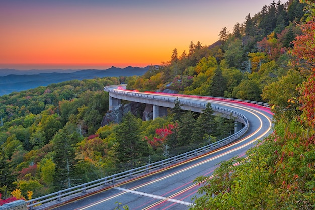 Grandfather Mountain North Carolina USA at Linn Cove Viaduct