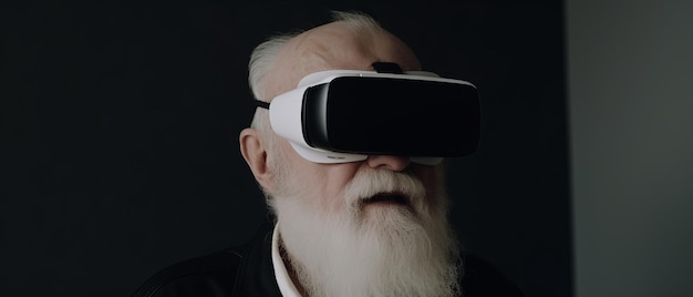 Grandfather in virtual reality glasses Generative AI