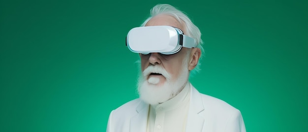 Grandfather in virtual reality glasses Generative AI