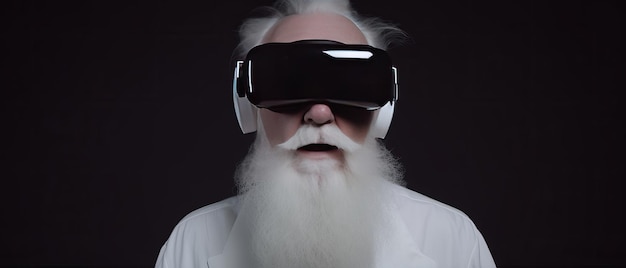 Grandfather in virtual reality glasses Generative AI