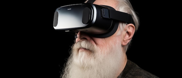 Grandfather in virtual reality glasses Generative AI