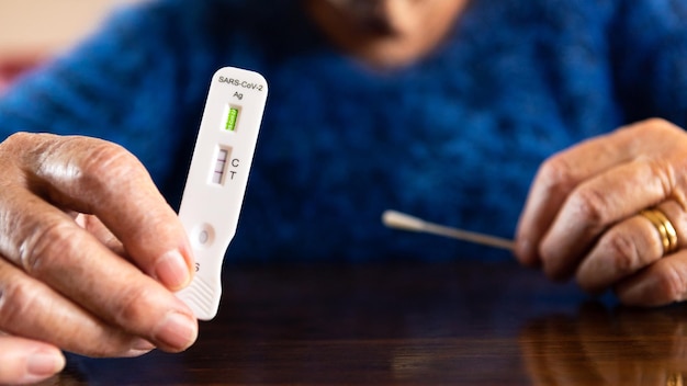 Grandma makes a rapid home test device for Covid19 virus with a positive result