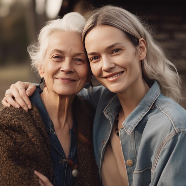 Grandmother and Granddaughter Family Portrait