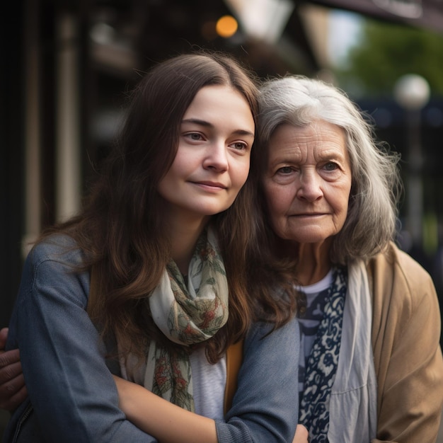 Grandmother and Granddaughter Family Portrait