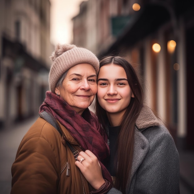 Grandmother and Granddaughter Family Portrait