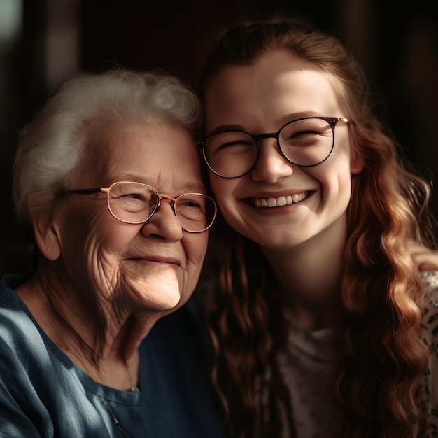 Grandmother and Granddaughter Family Portrait