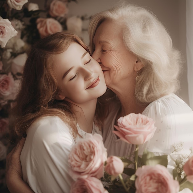 Grandmother and Granddaughter Family Portrait