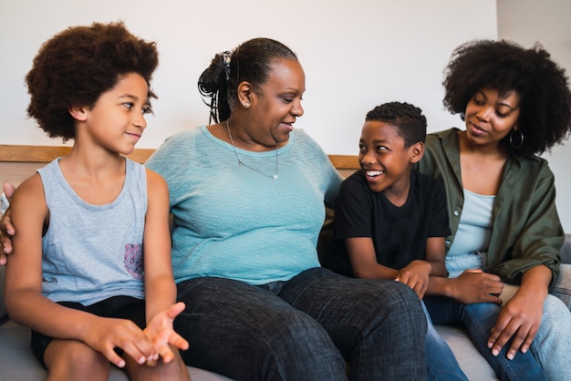 Grandmother, mother and children spending good time together.