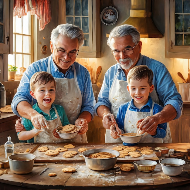 Grandparents Day Celebration Illustrated Joy