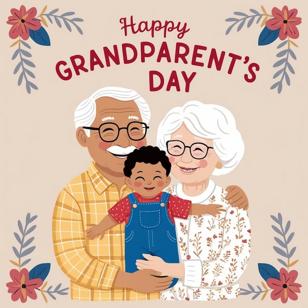 Photo grandparents day poster featuring a heartwarming image of grandparents