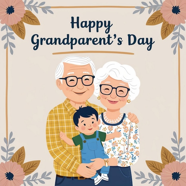 Photo grandparents day poster featuring a heartwarming image of grandparents