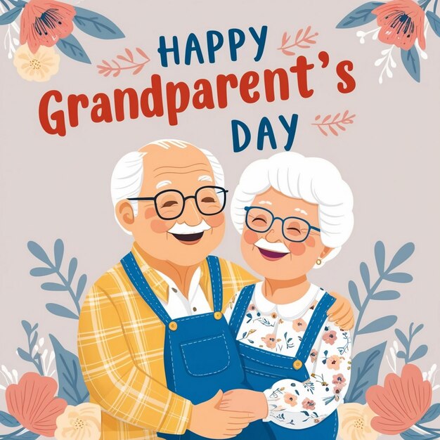 Photo grandparents day poster featuring a heartwarming image of grandparents