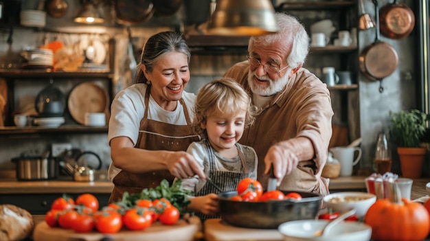 Grandparents taking care of their grandchildren highlighting the important role of extended family in todays family dynamics