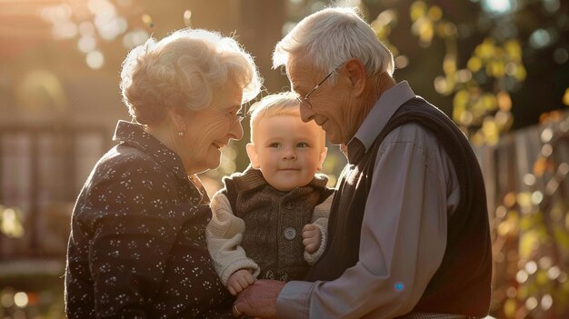 Photo grandparentsday grandparents with grandson