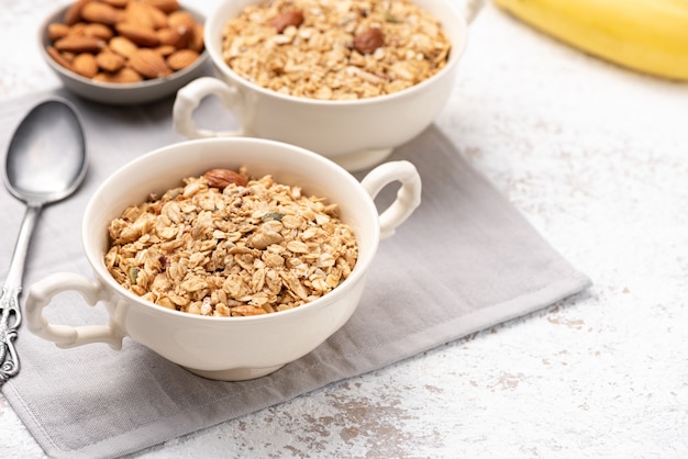 Granola, oatmeal with almond