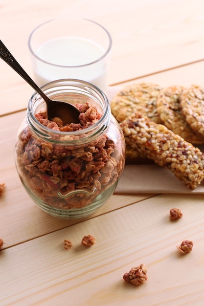 Granola on table