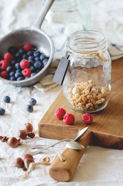 Granola with berries