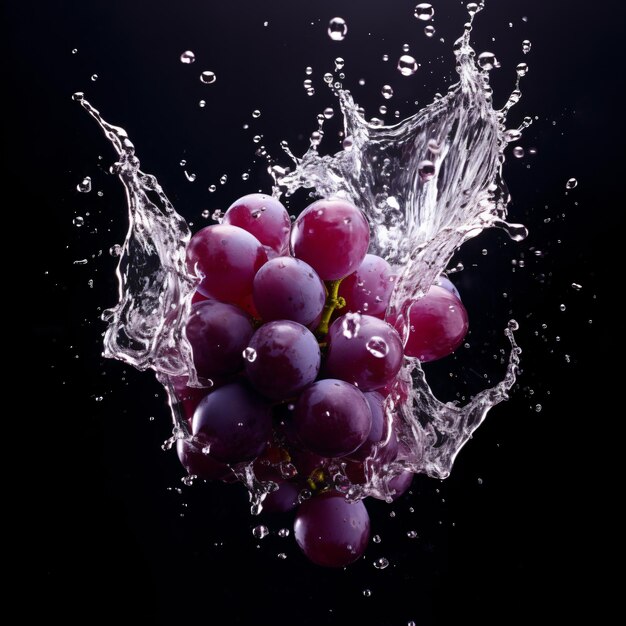 Grape with a water splash