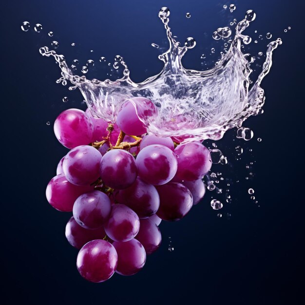 Grape with a water splash