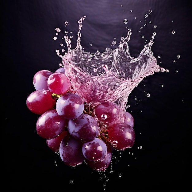 Grape with a water splash