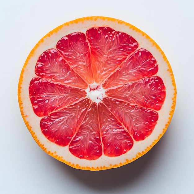 a grapefruit cut in half with the word grapefruit written on it