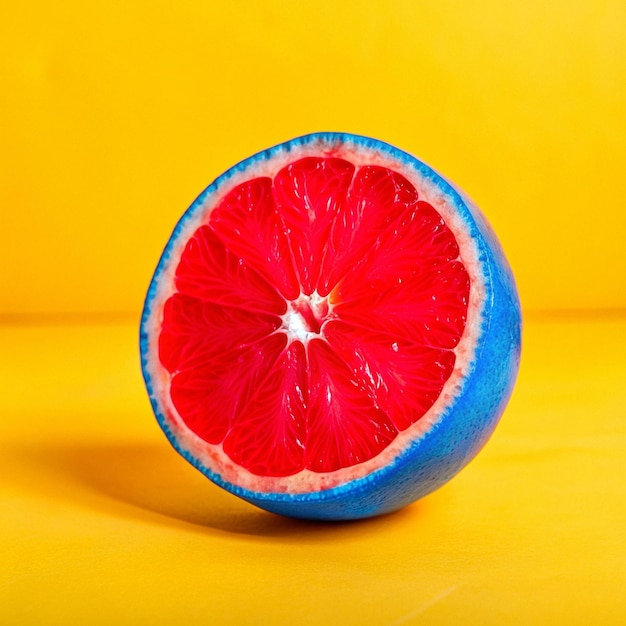 Photo a grapefruit is shown on a yellow background