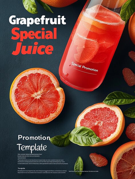 Photo grapefruit juice special promotion template