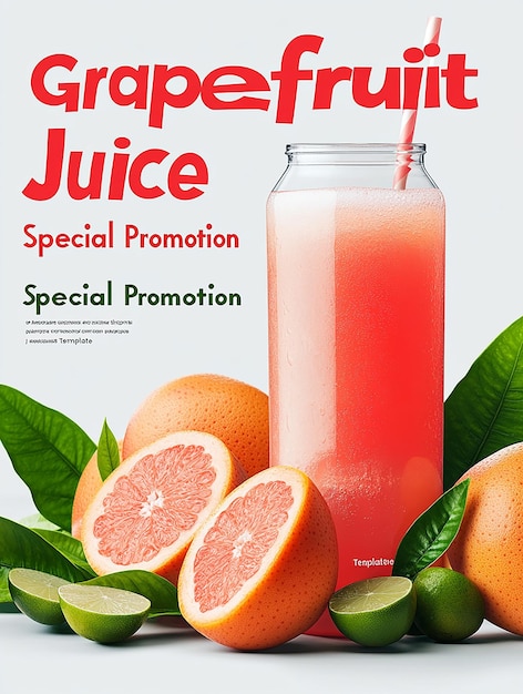 Photo grapefruit juice special promotion template