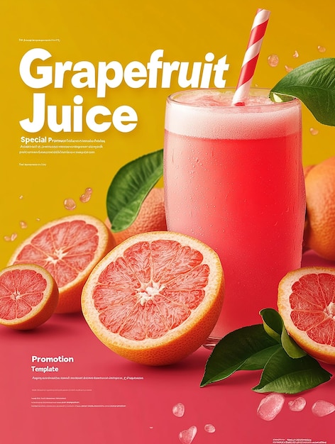 Photo grapefruit juice special promotion template