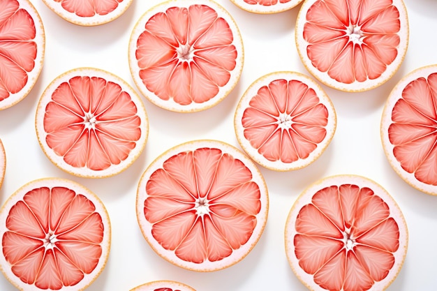 Photo grapefruit wedges fanned out artistically on white natural sweetness grapefruit image photography