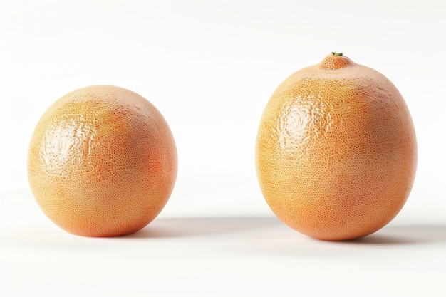 Grapefruit on white background with clipping path depth of field