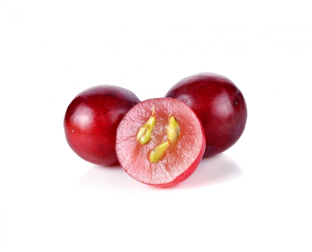 Grapes isolated on over white background