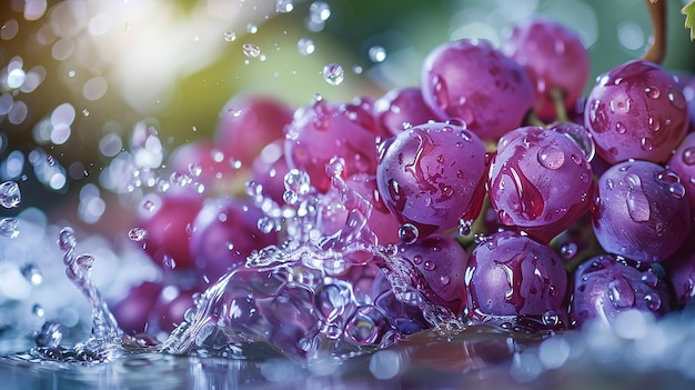 Grapes Splash Super Wide Angle Food Shot